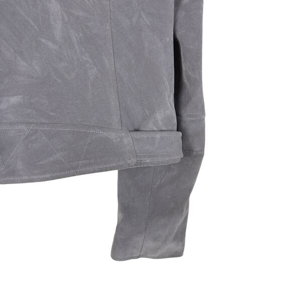 ASOS Urbancode London Suede Moto Biker Jacket in Gray Size UK 14 US 10 - Picture 12 of 16